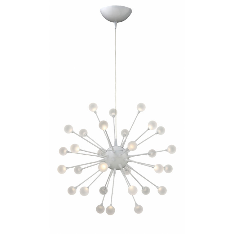 Cloud White 30-Light Sputnik LED Chandelier with Dimmable Glow