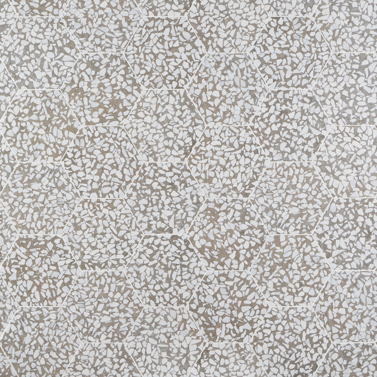 Grigio Terrazzo Look Hexagon Matte Porcelain Floor & Wall Tile