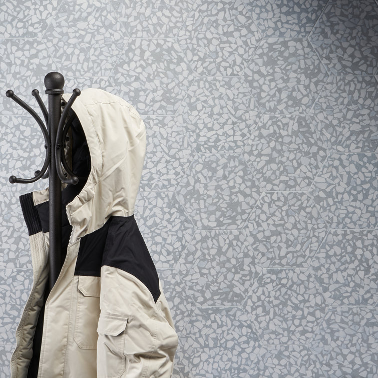 Jurassic Hex 9" Slate Terrazzo Look Matte Porcelain Tile