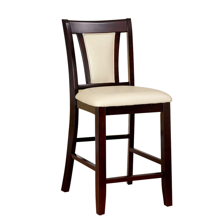 Transitional Brentwood 22'' Brown and Cream Leather Counter Stool