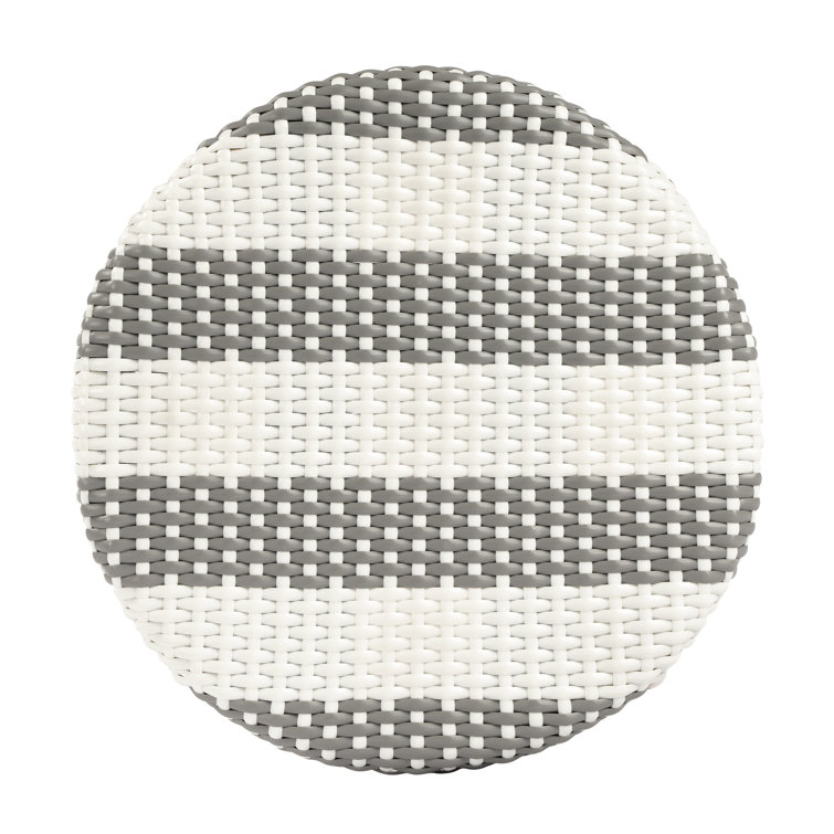 Tobias Grey & White Bent Rattan Coastal Counter Stool