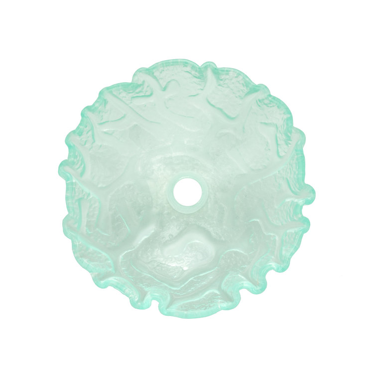 Clear Wavy Textured Glass Above-Counter Vessel Sink