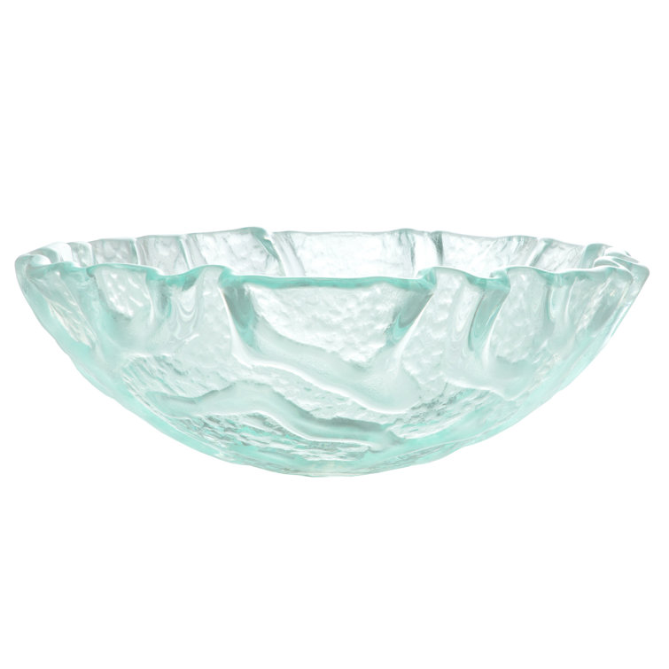 Clear Wavy Textured Glass Above-Counter Vessel Sink