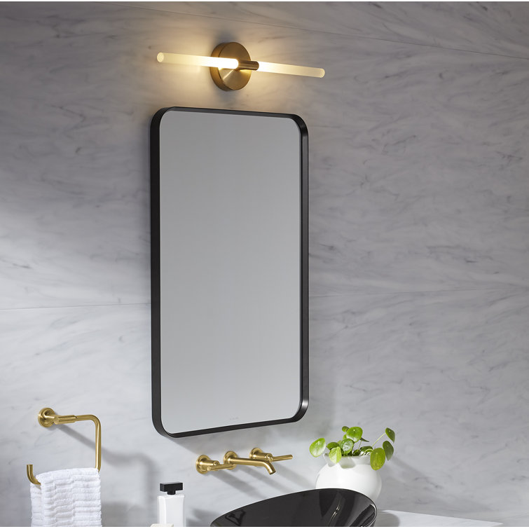 Essential Matte Black 22" x 34" Framed Rectangular Vanity Mirror