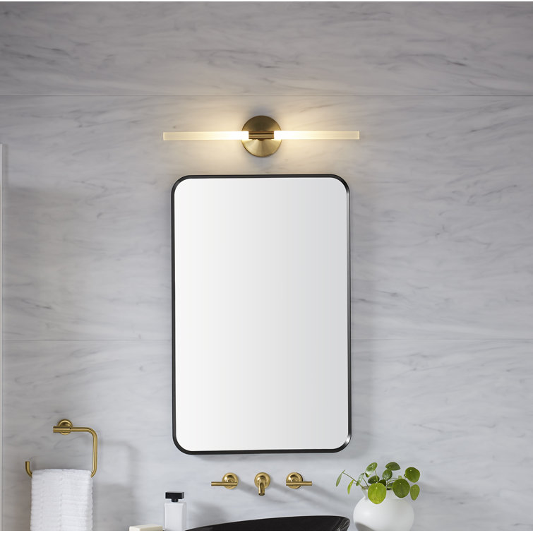 Essential Matte Black 22" x 34" Framed Rectangular Vanity Mirror