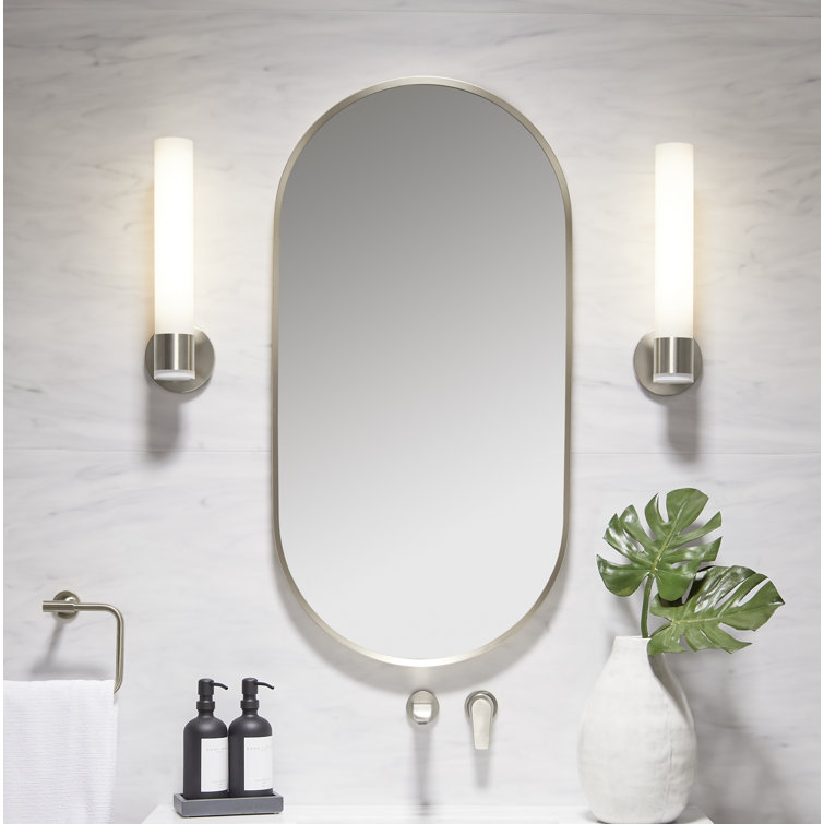 Essential Brushed Nickel 40" x 20" Capsule Vanity Mirror
