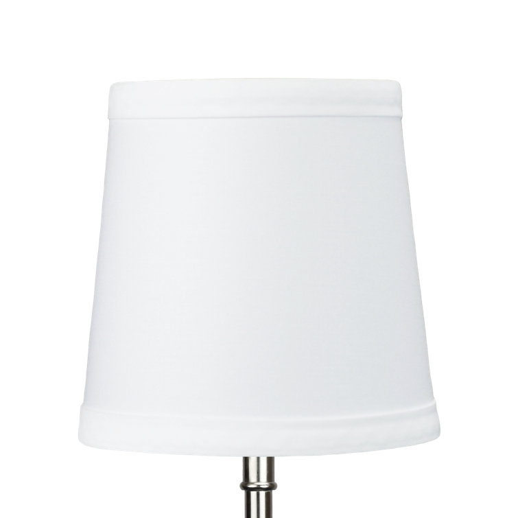 5" White Linen Empire Lamp Shade with Flame Clip