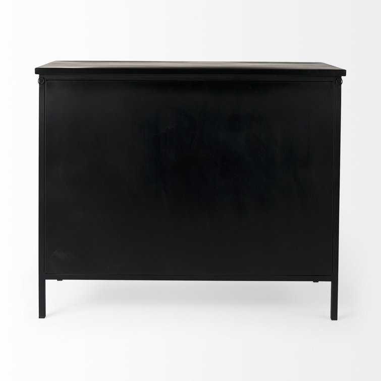 Diego 33'' Black and White Modern Glass Door Storage Cabinet