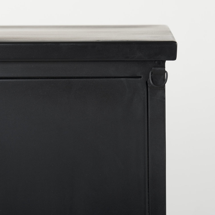 Diego 33'' Black and White Modern Glass Door Storage Cabinet