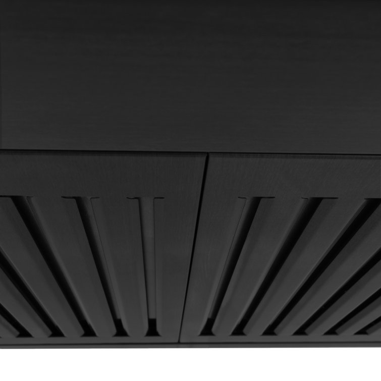 42-Inch Black Stainless Steel Convertible Wall Mounted Range Hood