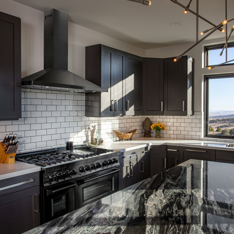 42-Inch Black Stainless Steel Convertible Wall Mounted Range Hood