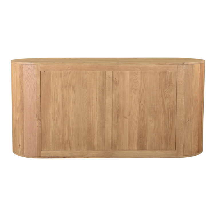 Scandinavian 66'' Natural Brown Oak Wood Sideboard