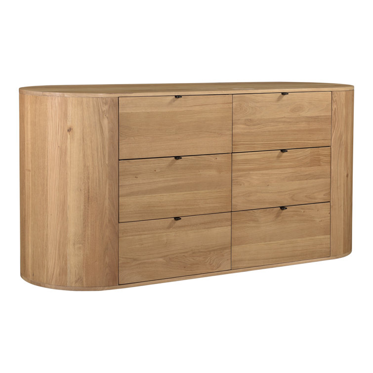 Scandinavian Solid Oak 6-Drawer Dresser with Soft-Close and Felt-Lined Drawers