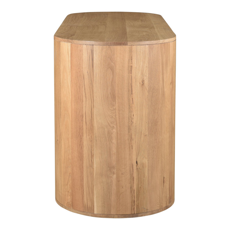 Scandinavian 66'' Natural Brown Oak Wood Sideboard