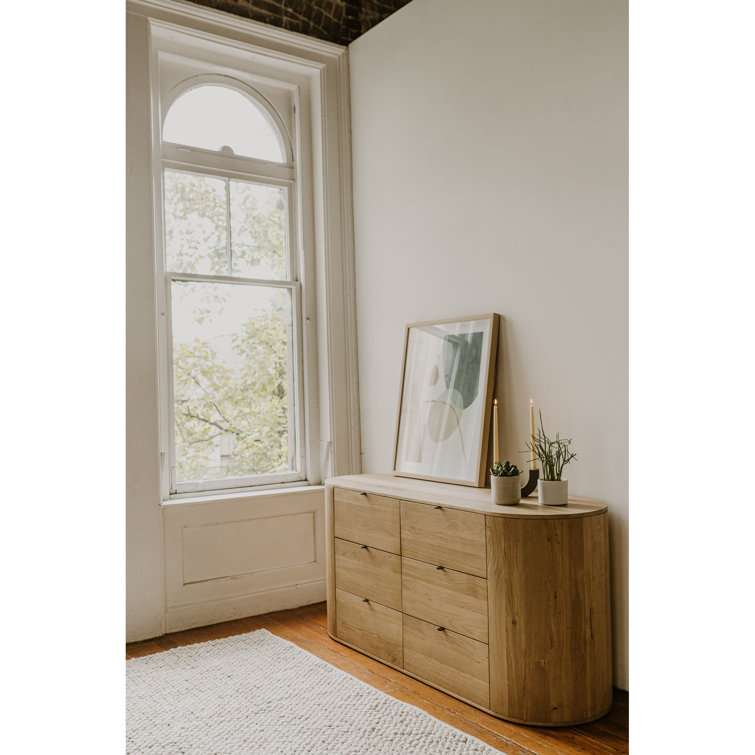 Scandinavian Solid Oak 6-Drawer Dresser with Soft-Close and Felt-Lined Drawers