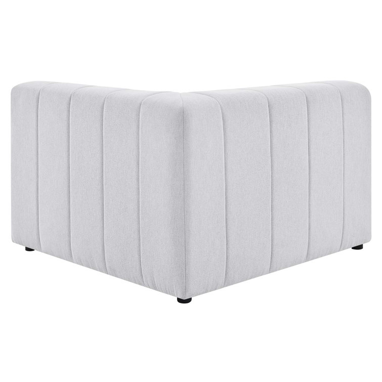 Ivory Channel-Tufted 87" Polyester & Wood 2-Piece Loveseat