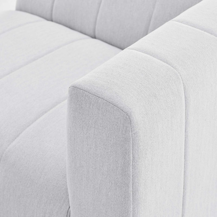 Ivory Channel-Tufted 87" Polyester & Wood 2-Piece Loveseat