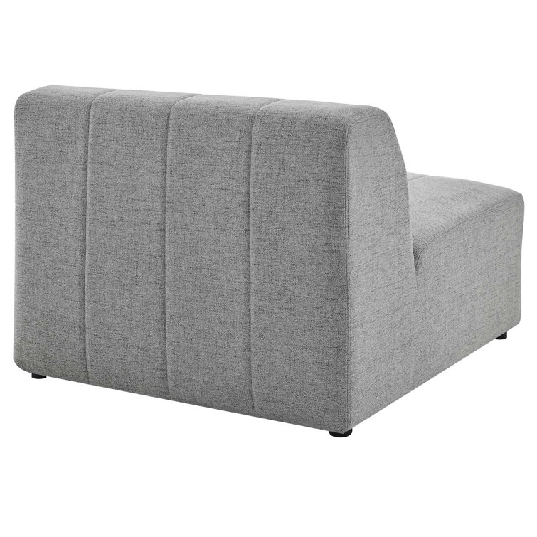 Light Gray Tufted Fabric Three-Piece Sectional Sofa