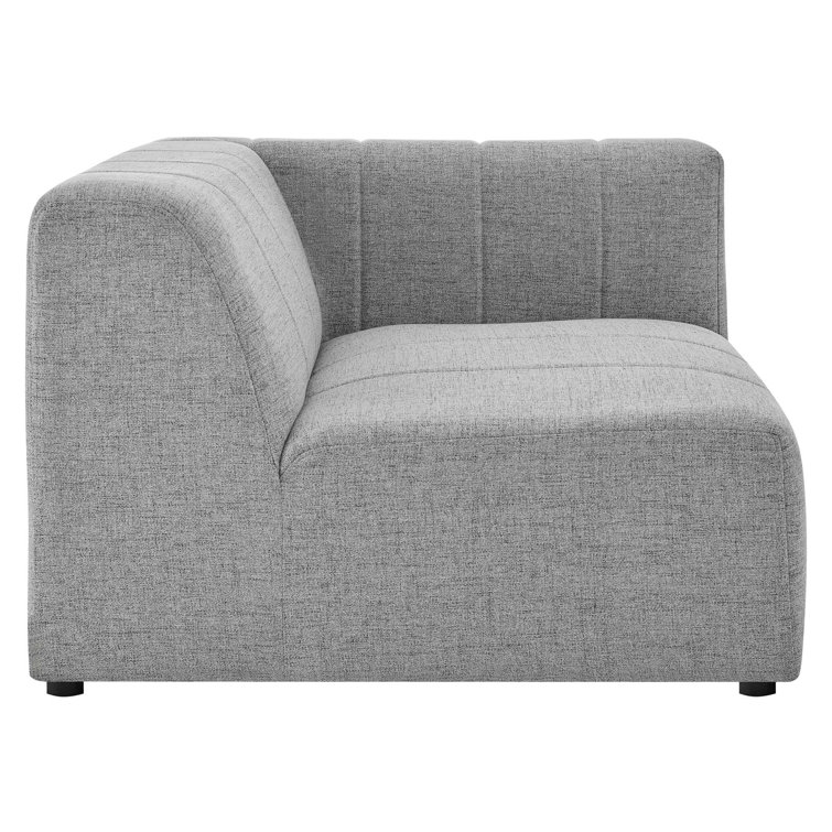 Light Gray Tufted Fabric Three-Piece Sectional Sofa