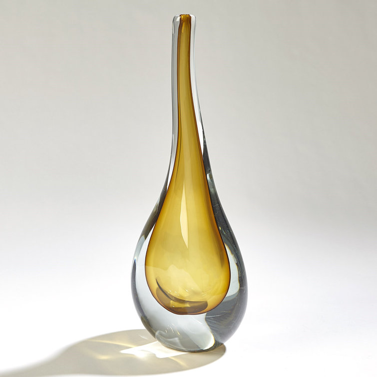 Handcrafted Amber Wood Novelty Table Vase