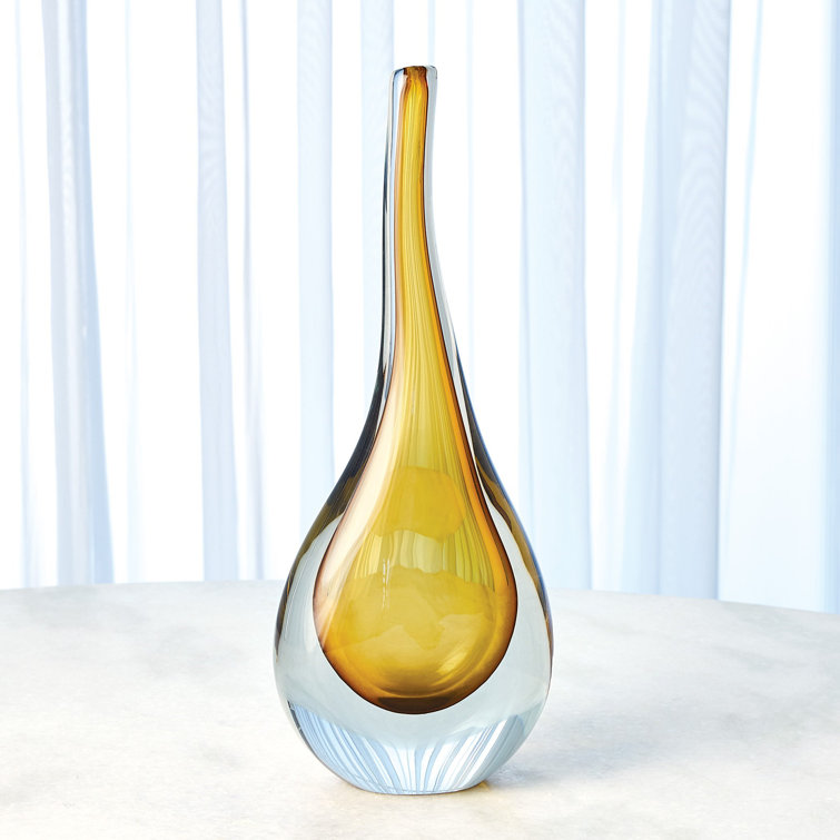 Handcrafted Amber Wood Novelty Table Vase