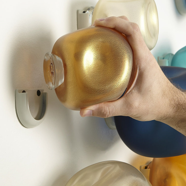 Frosted Gold Glass Decorative Wall Rock Set