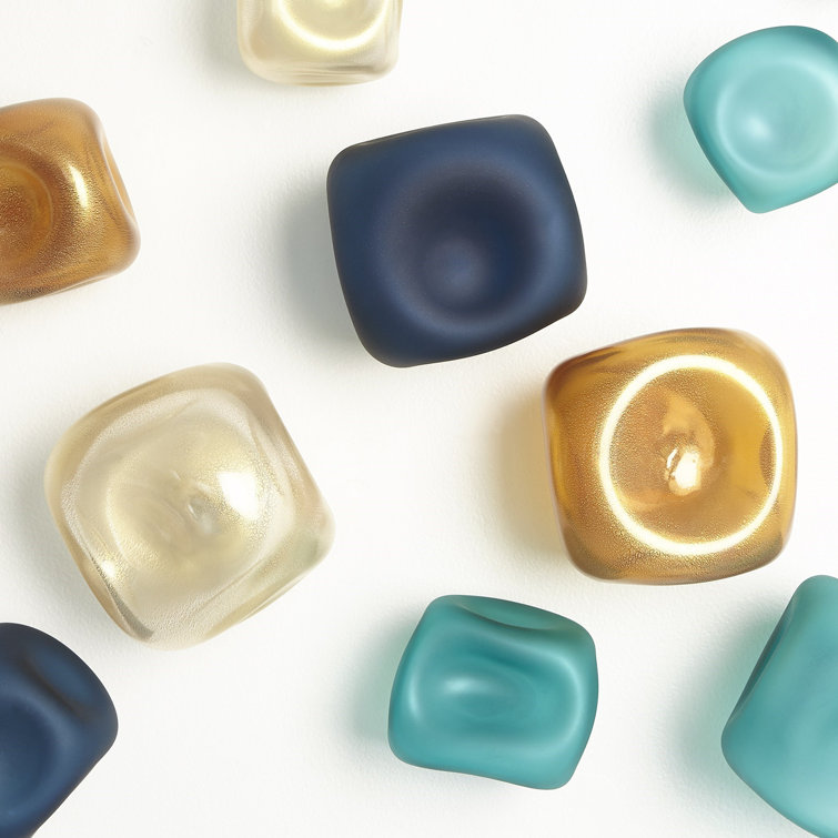 Frosted Gold Glass Decorative Wall Rock Set