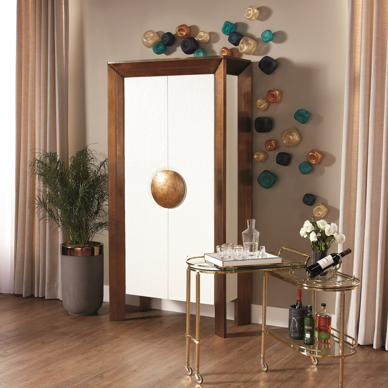 Clear Hammered Glass Set with Gold Rim, Round Shape