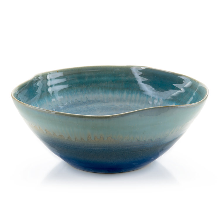 Nantucket Blue 16'' Ceramic Decorative Bowl