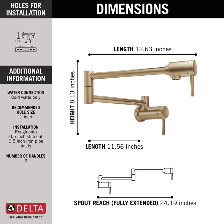 Contemporary Bronze Wall-Mounted Pot Filler Faucet with Pull-out Spray