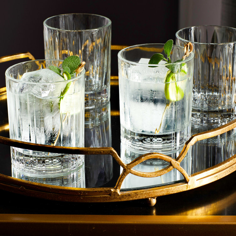 Libbey Flashback 12 oz Ridged Double Old Fashioned Glasses Set