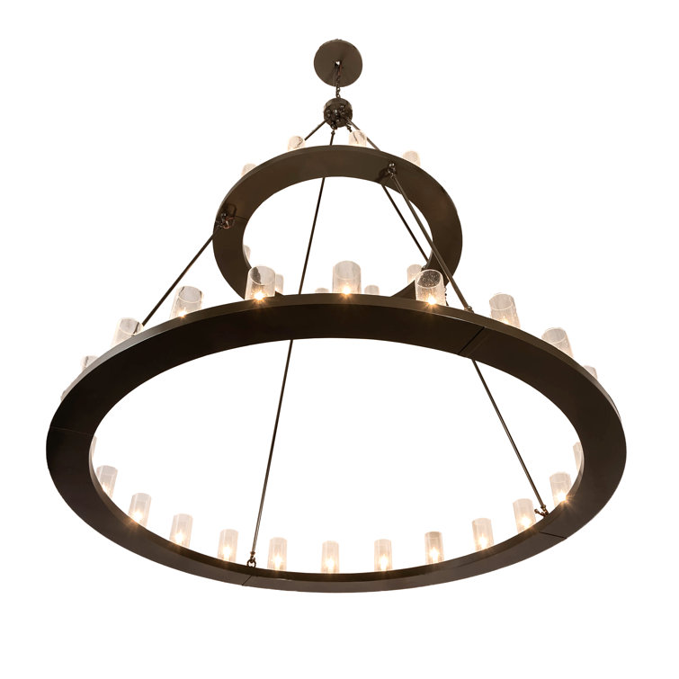 Timeless Bronze 36-Light Two-Tier Chandelier with Clear Glass