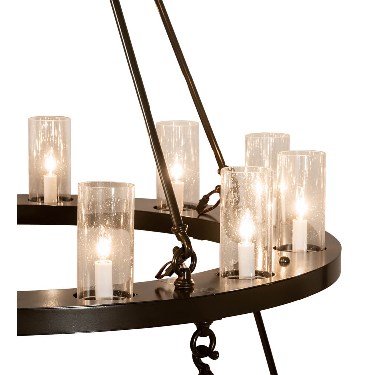 Timeless Bronze 36-Light Two-Tier Chandelier with Clear Glass