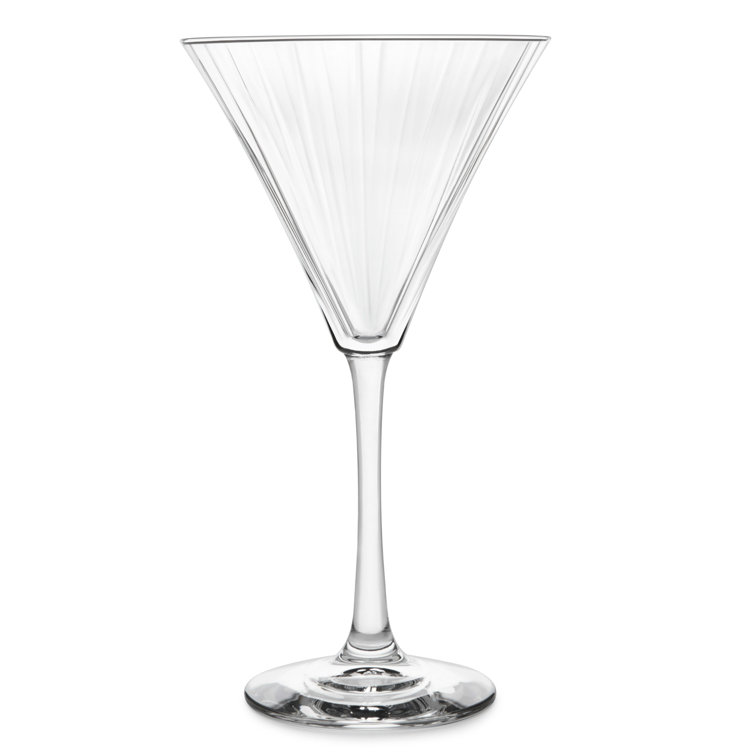 Libbey Paneled Clear Glass Martini Cocktail Set of 4