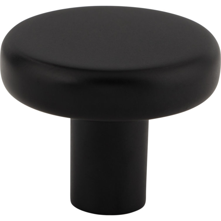 Matte Black Round Modern Cabinet Knob with Mounting Hardware