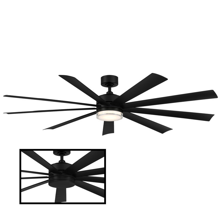 Wynd XL 72" Matte Black Smart Ceiling Fan with LED Light and Remote