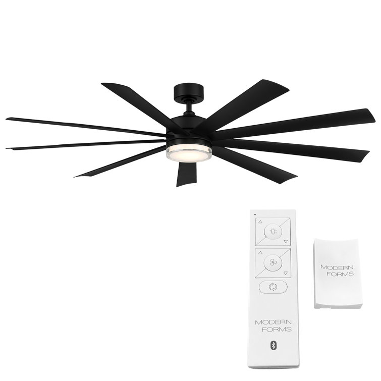Wynd XL 72" Matte Black Smart Ceiling Fan with LED Light and Remote