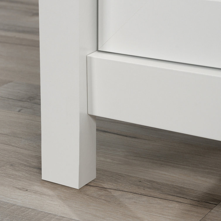 Soft White L-Shaped Executive Desk with Drawer and Filing Cabinet