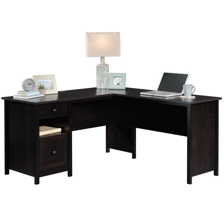 Estate Black L-Shaped Executive Desk with File Drawer