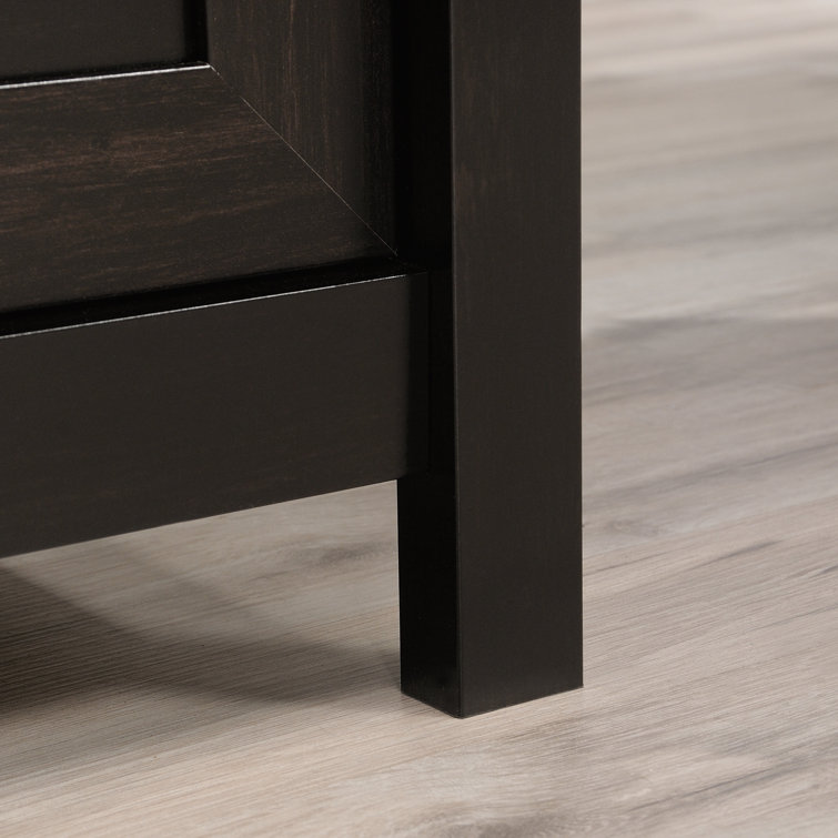 Estate Black L-Shaped Executive Desk with File Drawer