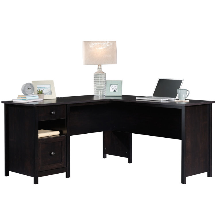 Estate Black L-Shaped Executive Desk with File Drawer