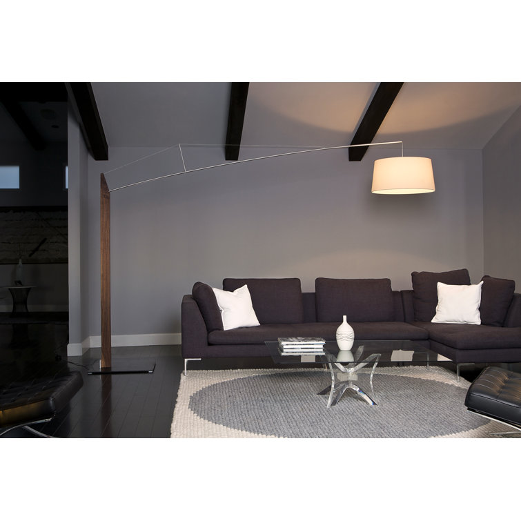Fons 91'' Black and White Steel Arc Floor Lamp