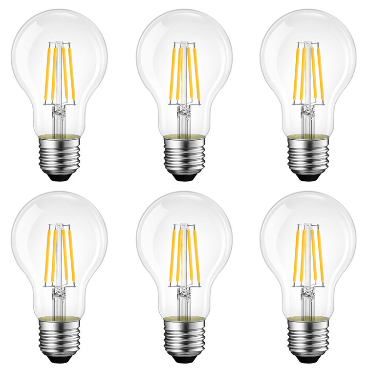 Clear Warm White Dimmable LED Light Bulbs - Pack of 6