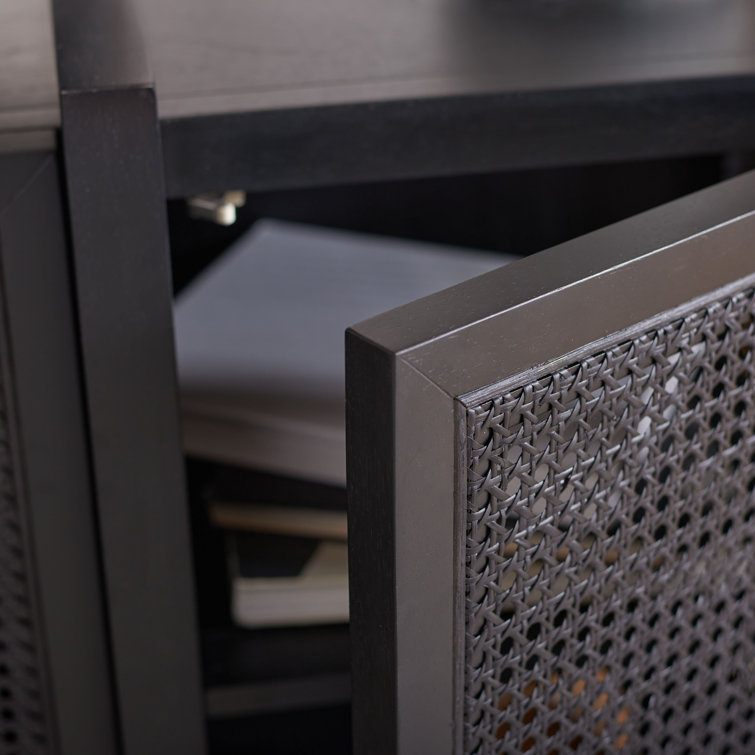 Black Rattan and MDF Contemporary Sideboard