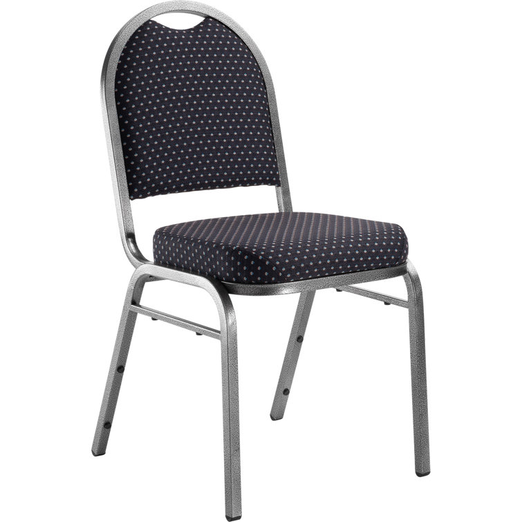 Ebony Black Fabric and Metal Stackable Banquet Chair