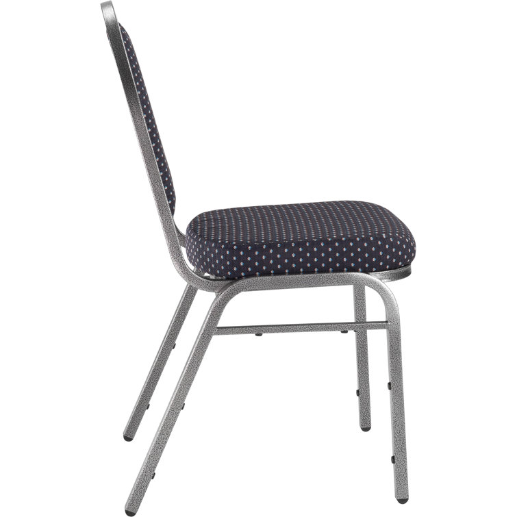 Ebony Black Fabric and Metal Stackable Banquet Chair