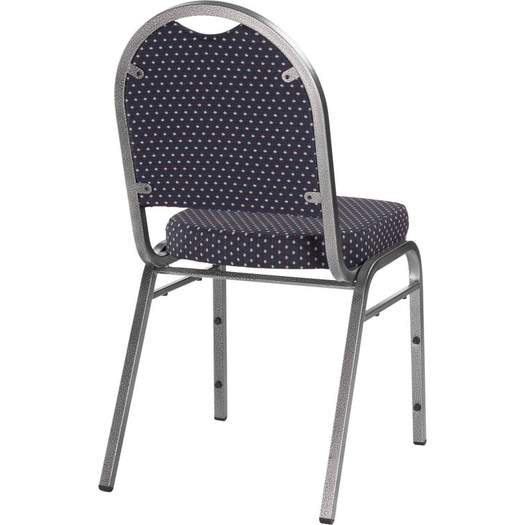 Ebony Black Fabric and Metal Stackable Banquet Chair