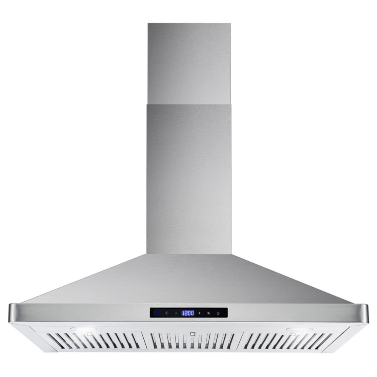 36'' Stainless Steel Convertible Wall Mount Range Hood with Charcoal Filter