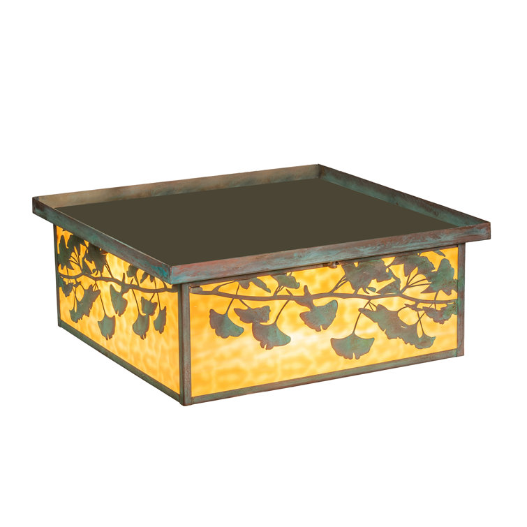 Verdigris Brass and Glass 20" Indoor/Outdoor Flush Mount