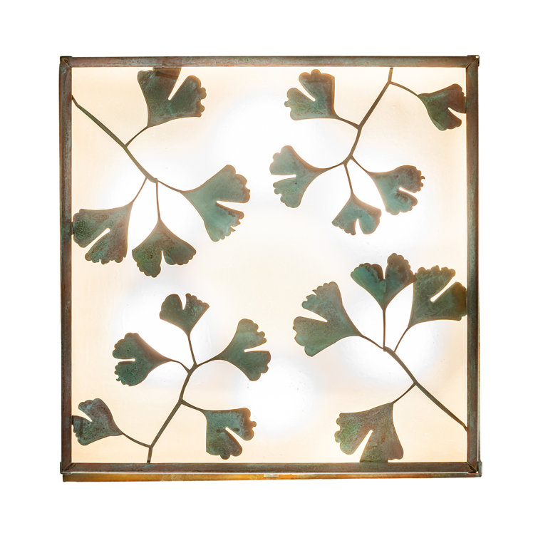 Verdigris Brass and Glass 20" Indoor/Outdoor Flush Mount